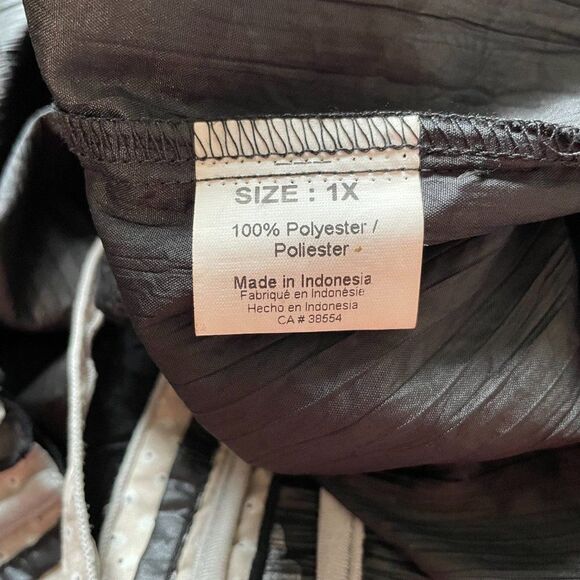 TARAVAO Boho Lagenlook Sleeveless Dress Black Silver 1X - Picture 8 of 8